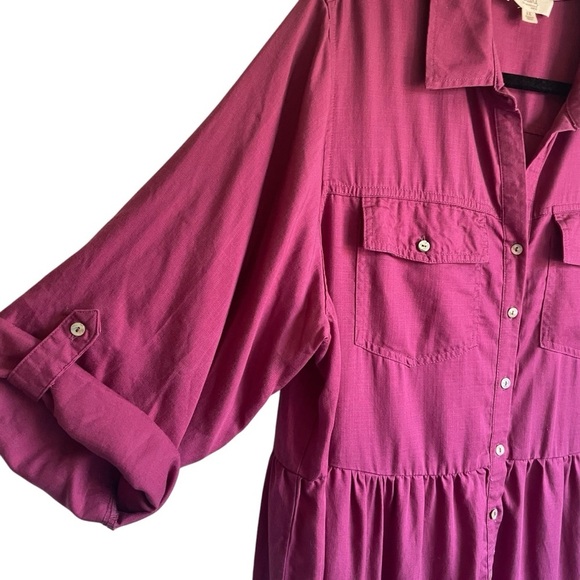 Nurture Purple Button-Down Tiered Dress Babydoll Size 1X NWT - Picture 5 of 11